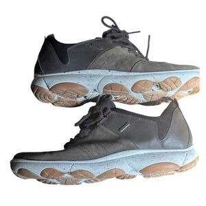 Geox Respira Mens 8 Brown Suede Leather Net Walking Sneakers Gorp